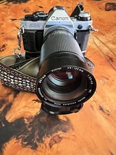 CANON AE-1 35MM SLR FILM CAMERA BODY With Power Winder, Vivitar 28-135mm Lens