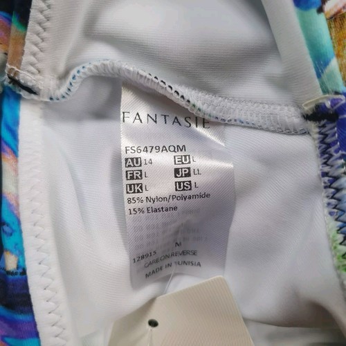 Fantasie Swim Bikini Bottoms Briefs Size L UK 14 Paradise Bay Aqua Lycra BNWT - Picture 9 of 9
