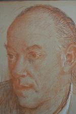 AUGUSTUS JOHN DRAWING BARON PHILIPPE DE ROTHSCHILD FACSIMILE DRAWING VAN LEER