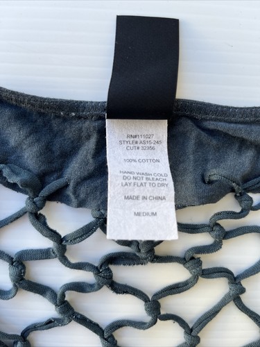 Swell Women's Blue Tie Dye Cotton Della Back Net Beach Tank Top Size M - Picture 5 of 11