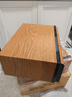 VTG 80s Faux Wood 60 CD Cabinet Oak Storage 1002709 52 *only 1