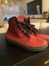 Dr Doc Martens burgendy Red Canvas Shoreditch lace up Airwave Combact