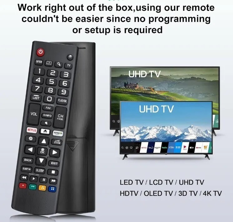 AKB75095308 TELECOMANDO DI RICAMBIO TV LG PER SMART TV LED 3D PULSANTE NETFLIX foto 3