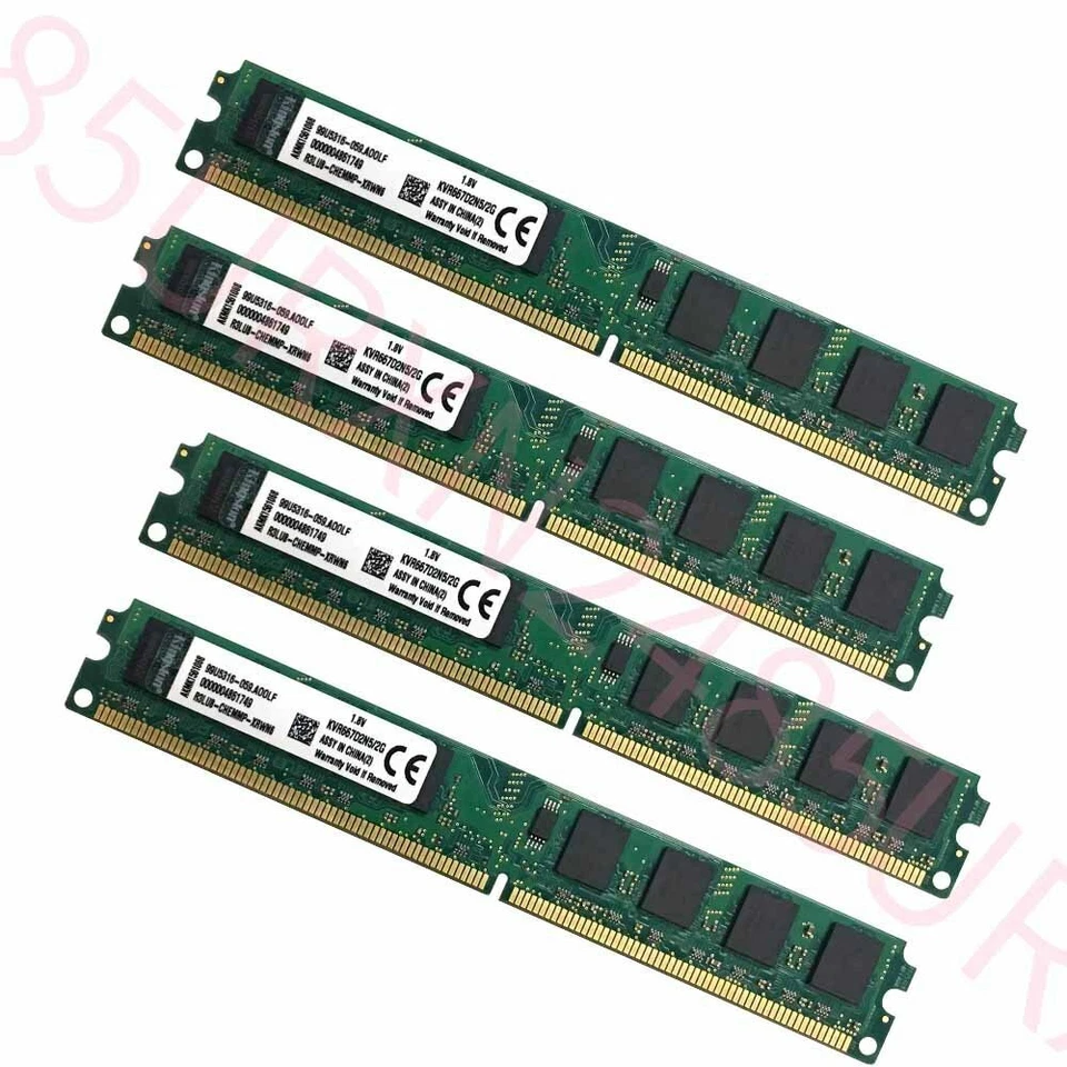 Kingston 8GB 4x 2GB DDR2 667Mhz PC2-5300 KVR667D2N5/2G Desktop Memory SDRAM BT - Image 2 of 4