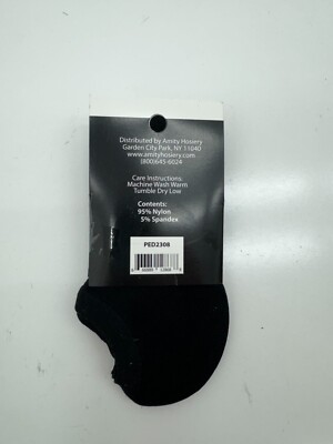 Wild Flowers 3 Pair Black Nylon Seamless Mid Cut Liner Womens Size