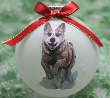 D039 Hand-made Christmas Ornament - Australian Cattle Dog Red Heeler - running