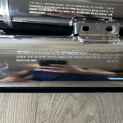 HARLEY OEM SOFTAIL TAKE OFF CHROME MUFFLERS With Heat Shield 