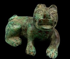 Statua leone in bronzo della dinastia cinese scultura in bronzo ornamento XVI...