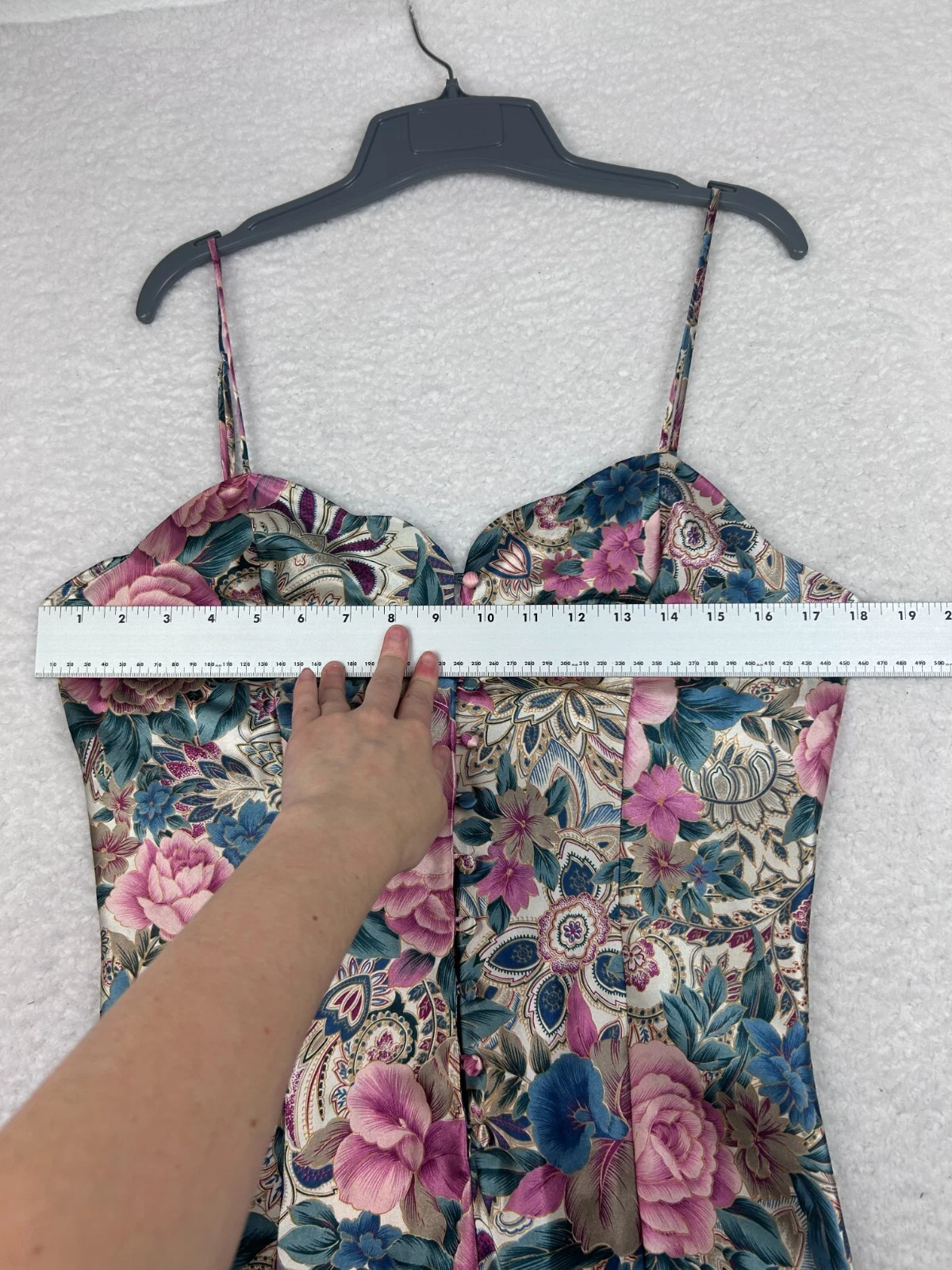 UNDERCOVER Abito slip camicia da notte vintage Victorias Secret taglia media rosa rose floreale