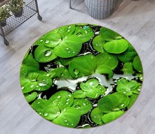 3D Green Water Hibiscus NBC492955 Game Rug Mat Elegant Photo Carpet Mat Romy
