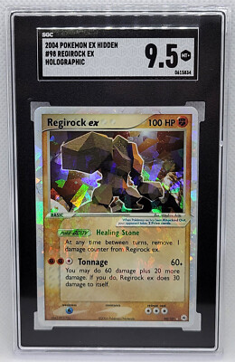 2004 POKEMON EX HIDDEN LEGENDS REGIROCK EX #98 HOLO FOIL SGC 9.5
