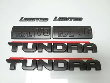 6PCS KITS BLACKOUT EMBLEMS OVERLAY KIT 2014-2021 TOYOTA TUNDRA LIMITED 5.7L V8