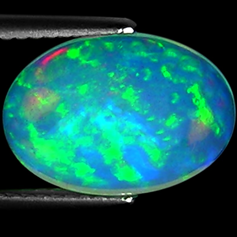 2.77 Ct Natural Ethiopian Cabochon Opal Gemstone Multi Color Oval Cut