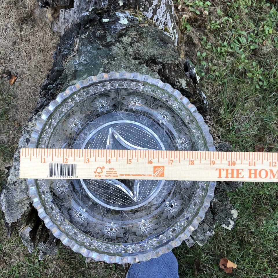 H.C Fry Pershing Pattern American Brilliant Cut Glass Crystal Bowl