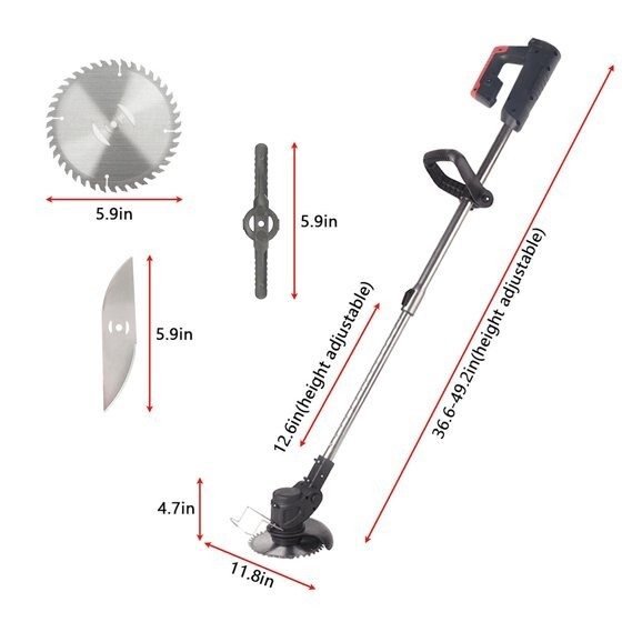 Paddsun Electric Weed Eater Lawn Edger Cordless Grass String Trimmer Cutter 24V