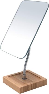 YEAKE Flexible Large (Pack of 1), Bamboo Makeup Mirror With Stand 