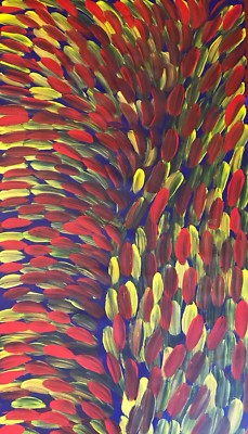 Gloria Petyarre作 アボリジニアート Gloria Petyarre Large GORGEOUS PAINTING Top Aboriginal Art, Leaf