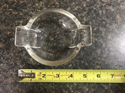 Vintage Mid-Century Clear Glass Round Art Deco Ashtray 5 1/4" x 4" - Picture 12 of 12