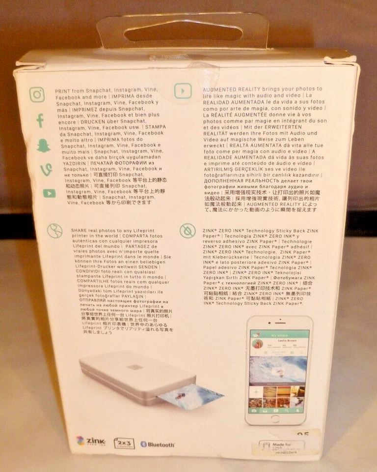 LIFEPRINT 2x3 Portable Photo/Video Printer for iPhone (iOS) /Android - White - Image 2 of 4