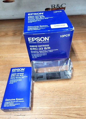 10 PCS. GENUINE EPSON ERC-23 BLACK RIBBON CARTRIDGE