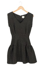 Reiss A-Linien Kleid Midikleid Hahnentritt Business Elegant Schwarz Grün