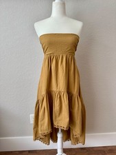 Maeve Anthropologie High-Low Strapless Midi Dress Bow Women's Size XS K