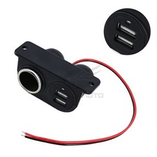 12V Car Cigarette Lighter Socket Splitter Dual USB Charger Power Adapter Outlet