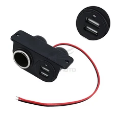 12V Car Cigarette Lighter Socket Splitter Dual USB Charger Power Adapter Outlet