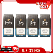 4 Pack Peet's Cafe Domingo Premium Medium Roast Ground Coffee, 10.5 oz