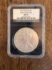 2012 American Silver Eagle $1 NGC MS70 Early Release Black Label Eagle