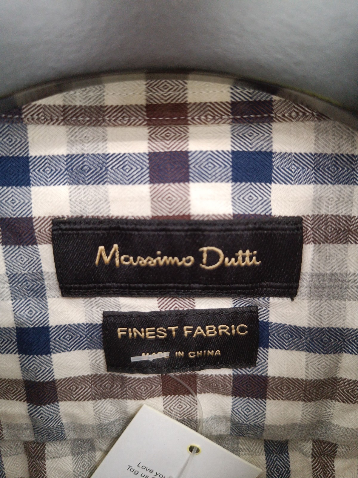 Camicia uomo Massimo Dutti M bianca a quadri 100% altra basic