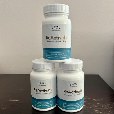 #ad Sun Coast Sciences Lot of 3 ReActivate Supplement Youthful Skin EXP 3 27 Sealed $95.00