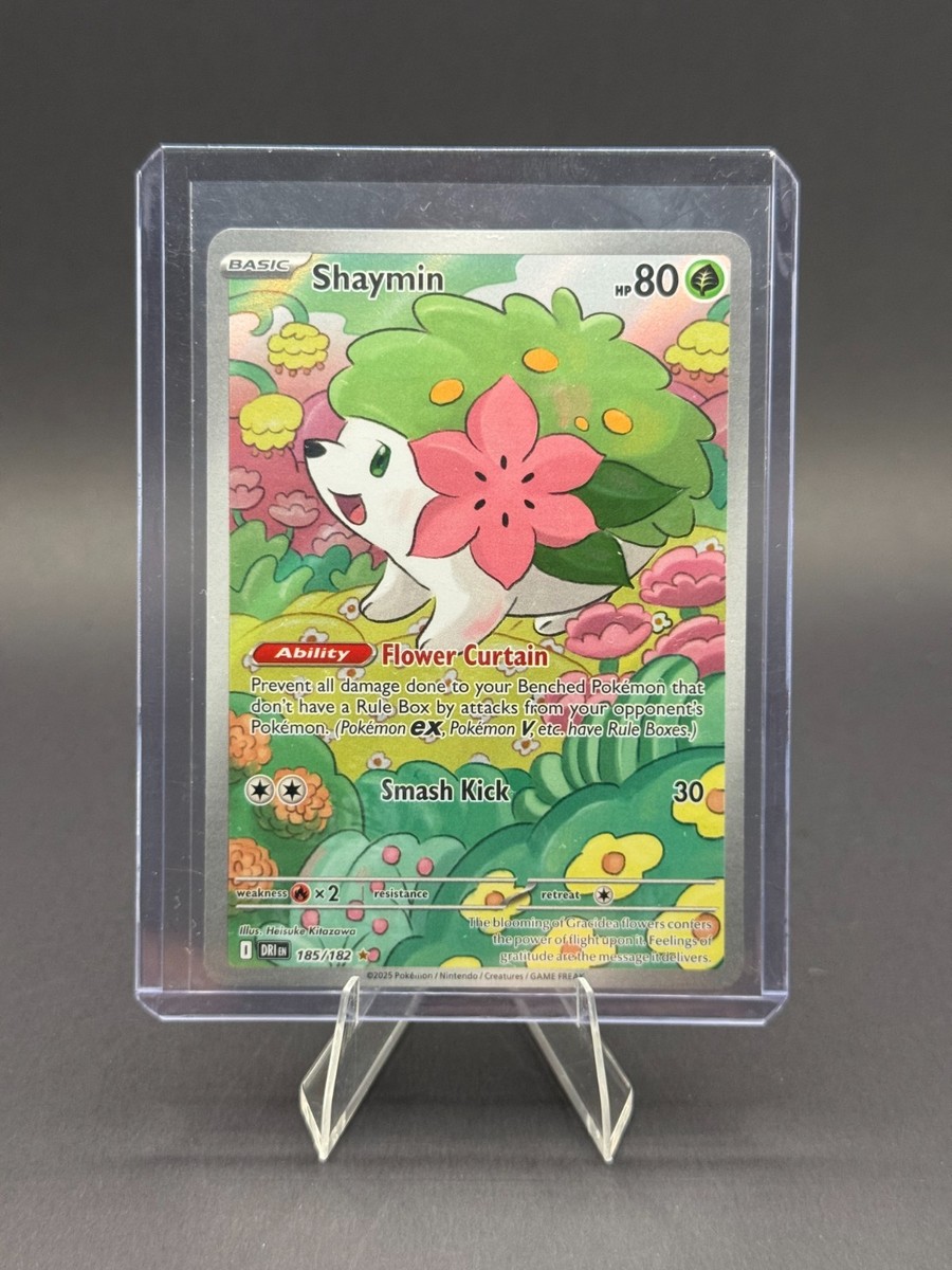 Shaymin Pokemon Destined Rivals 185/182 Illustration Rare Holofoil