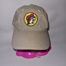 Beige Buc-ee's Adjustable Strap Back Hat Cap Brown Bucees Logo Dad Gift Store