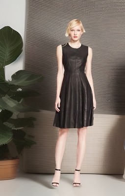 Kate Spade Sleeveless Leather Fit-and-Flare Dress, Black, size 4, NWT $988  | eBay