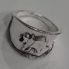 Silver Tone Stainless Steel Elephant Band Ring Size 7 No Stones Animal Theme — photo 1