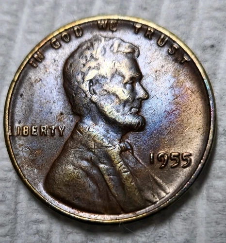 1955 Lincoln Wheat Cent Penny Double Die Obverse Error XF Pman Beautiful Tone