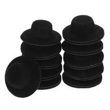 20Pcs Mini Black Doll Hats for DIY Soft Fabric Tiny Craft Accessories