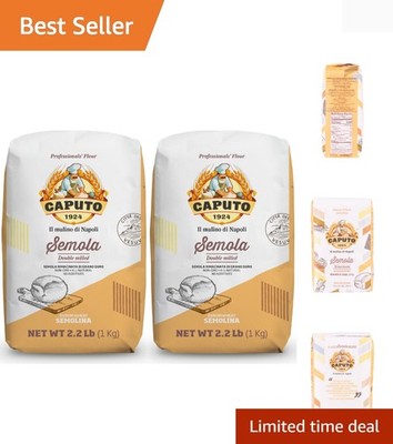 Semolina Flour 2.2 LB Pack of 2 Bulk Italian Durum Semola Flour - All Natural...