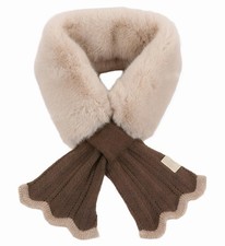Womens Winter Fluffy-Plush-Scarf - Soft Collar Fur Scarfs Neck Warmer for Col...