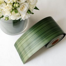 Green 50 yards 4 in Satin RIBBON Roll Two Sided Ti Leaf Pattern Party Events