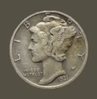 1931-S Mercury Silver Dime Choice Extremely Fine XF Coin Low Mintage