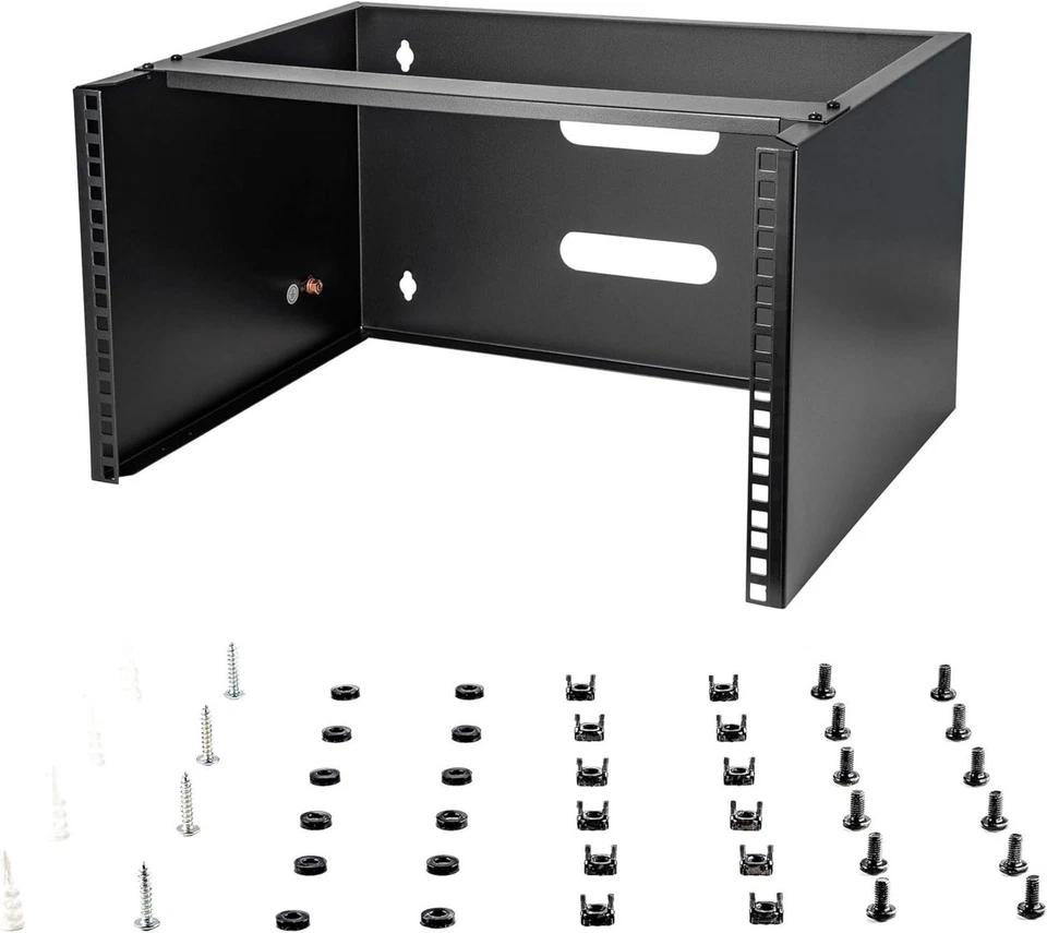 6U Wall Mount Network Rack - Low Profile 14In Deep - Secure Your Equipment - Image 3 of 4