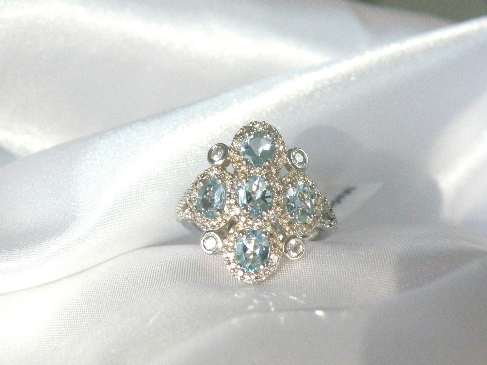 Sterling Silver 925 Natural Heated Aquamarine Ring Size 6