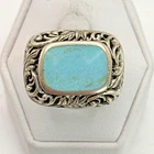 Stunning .925 Vintage Sterling Silver Estate Ring Size 7.5 with Turquoise stone