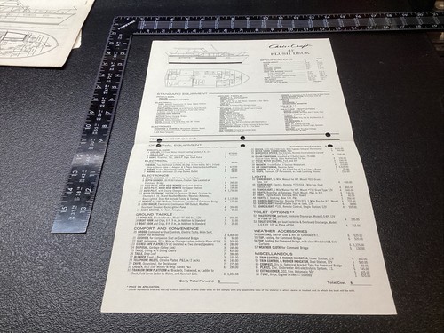 3 Chris Craft Boat Spec Info PLANS Parts List 1/1 41ft FLUSH DECK 1973 Yacht - Picture 3 of 6