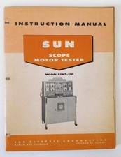 Original 1959 Instruction Manual Sun Electric Scope Motor Tester Model Ssmt-510
