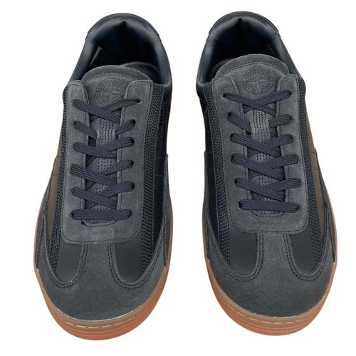 Stone Island AW 2022 Navy Blue Suede Trimmed Low Top Trainers - Bild 4 von 8
