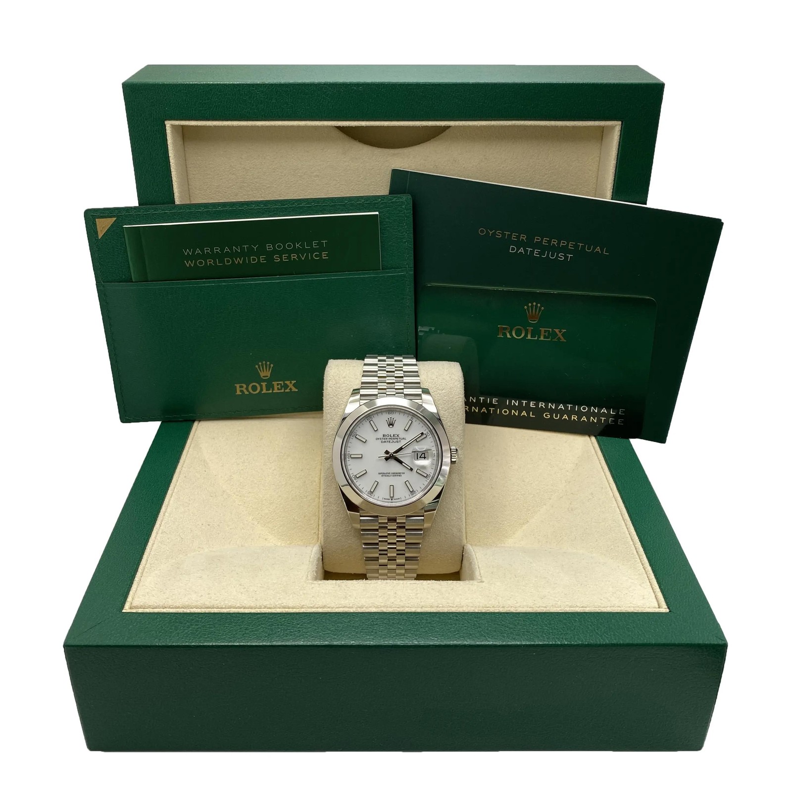 Rolex Datejust 41 126300 Steel White Index Dial Jubilee Automatic Watch B&P 2025