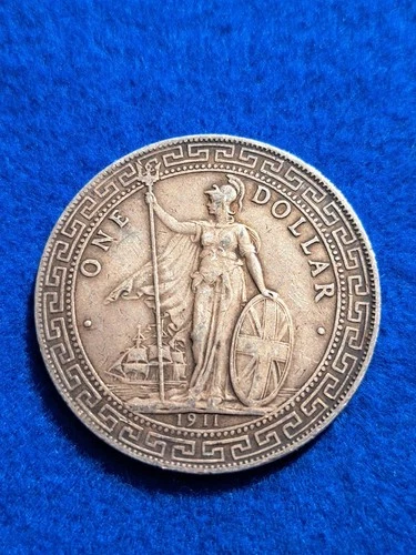 1911 Silver Great Britain Trade Dollar.  Very Nice! +++ 1861 & 1920 G.B. Penny's